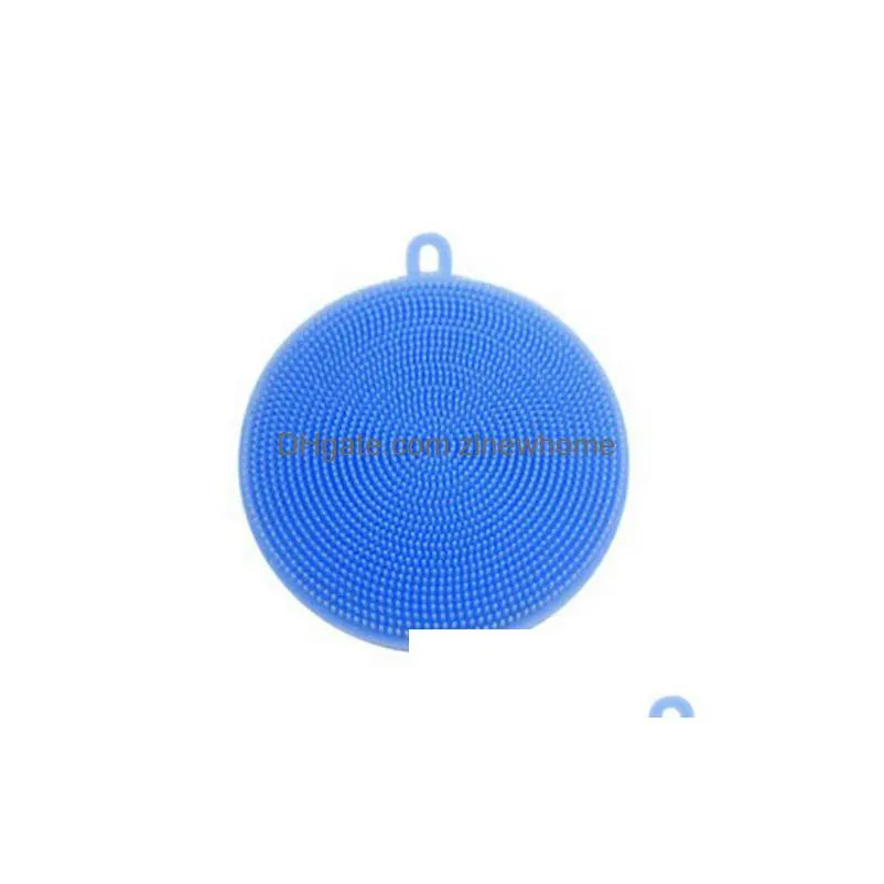 Cleaning Brushes Simple Sile Dish Bowl Cleaning Brushes Mtifunction 8 Colors Scouring Pad Pot Pan Wash Brush Cleaner Kitchen Dishes Wa Dhfcj