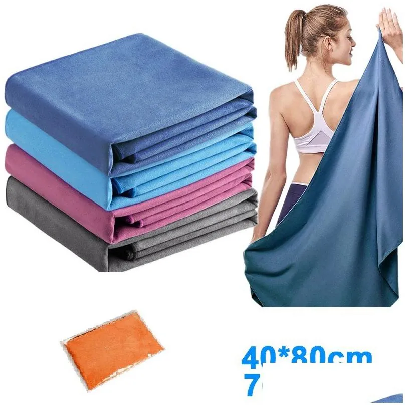 Towel Magic Cold Exercise Fitness Sweat Summer Ice Outdoor Sports Cool Hypothermia Cooling Opp Bag Pack Drop Delivery Home Garden Home Dhkvc
