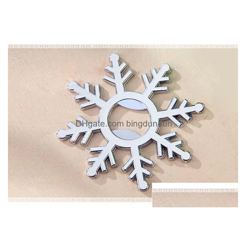 Openers 100Pcs/Lot Addwinter Wedding Favors Sier Snowflake Wine Bottle Opener Party Giveaway Gift For Drop Delivery Home Garden Kitche Dhdxr