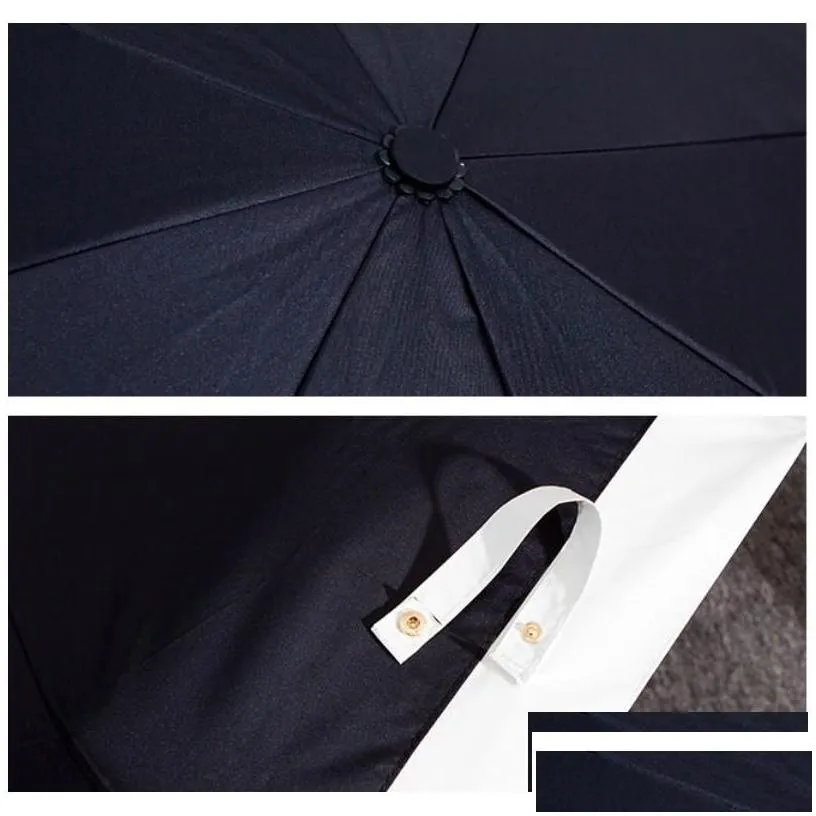 Umbrellas Luxury Matic Sun Rain Folding Designer Umbrella Drop Delivery Home Garden Housekee Organization Gear Dhv3Q