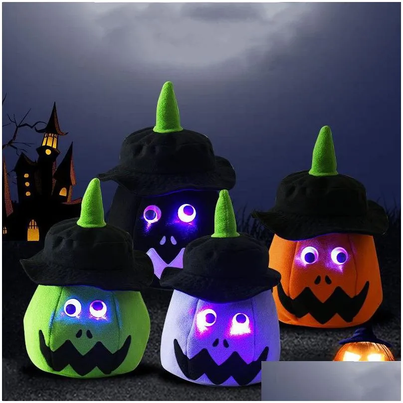 Other Festive & Party Supplies Led Light Halloween Trick Or Treat Bucket Pumpkin Candy Bags Thanksgiving Party Decoration Drop Deliver Dhkel