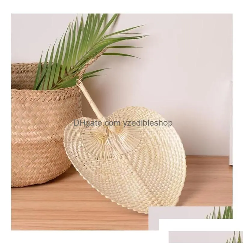 Party Favor 120Pcs Palm Leaves Fans Handmade Wicker Natural Color Palm-Fan Traditional Chinese Craft Gifts Sn2709 Drop Delivery Home Dhwni