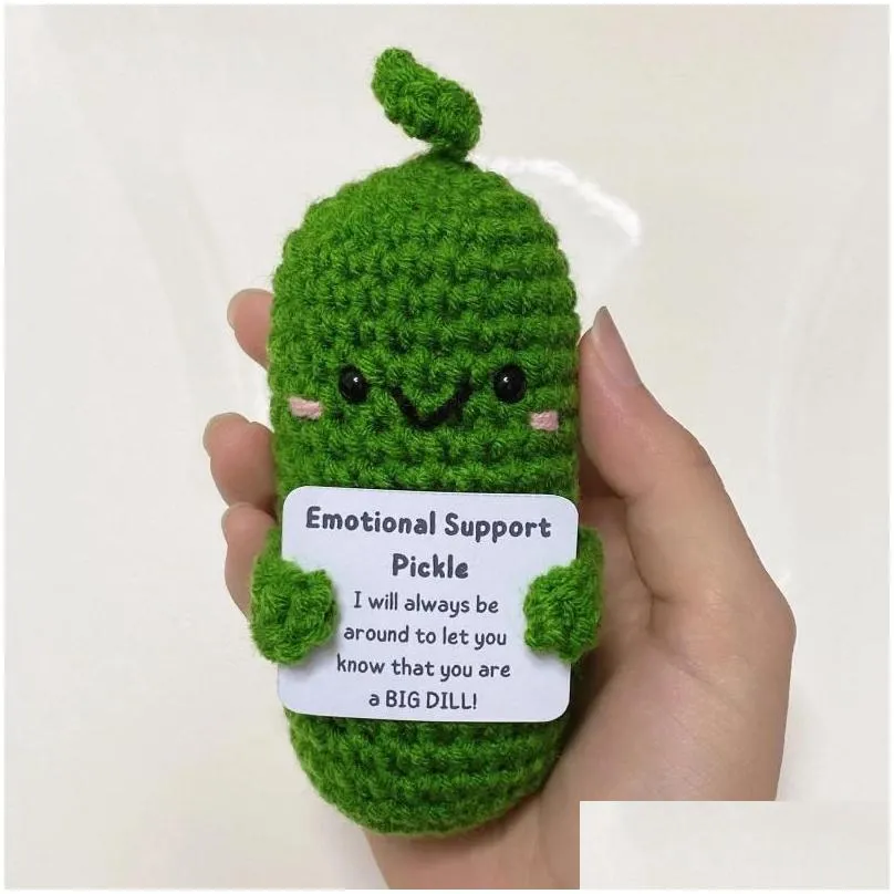 christmas decorations handmade emotional support pickled cucumber gift crochet pickles cute