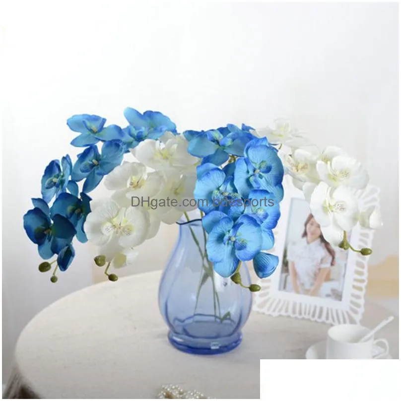 Decorative Flowers & Wreaths Artificial Silk White Orc Flowers High Quality Butterfly Moth Fake Flower For Wedding Party Home Festival Dhglm