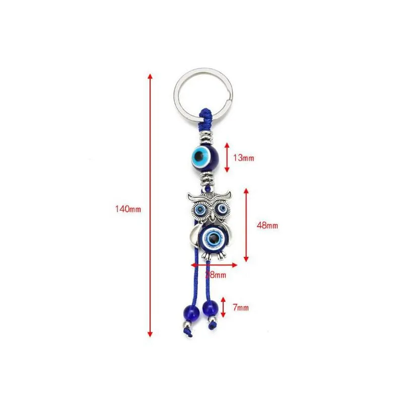 Fashion Animal Turtle Palm Evil Eyes Key Rings Keychain Glass Keyring Blue Eye Pendant Ornament Keychains Drop Delivery Otlcl