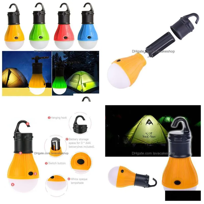 Party Decoration Outdoor Tent Waterproof Spherical Cam Light 3 Led Portable Hook Mini Emergency Signal Drop Delivery Home Garden Festi Dhnmg