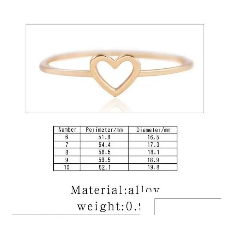 Simple Heart Band Rings For Women Couple Wedding Promise Infinity Eternity Love Jewelry 2 Colors Drop Delivery Ot85E