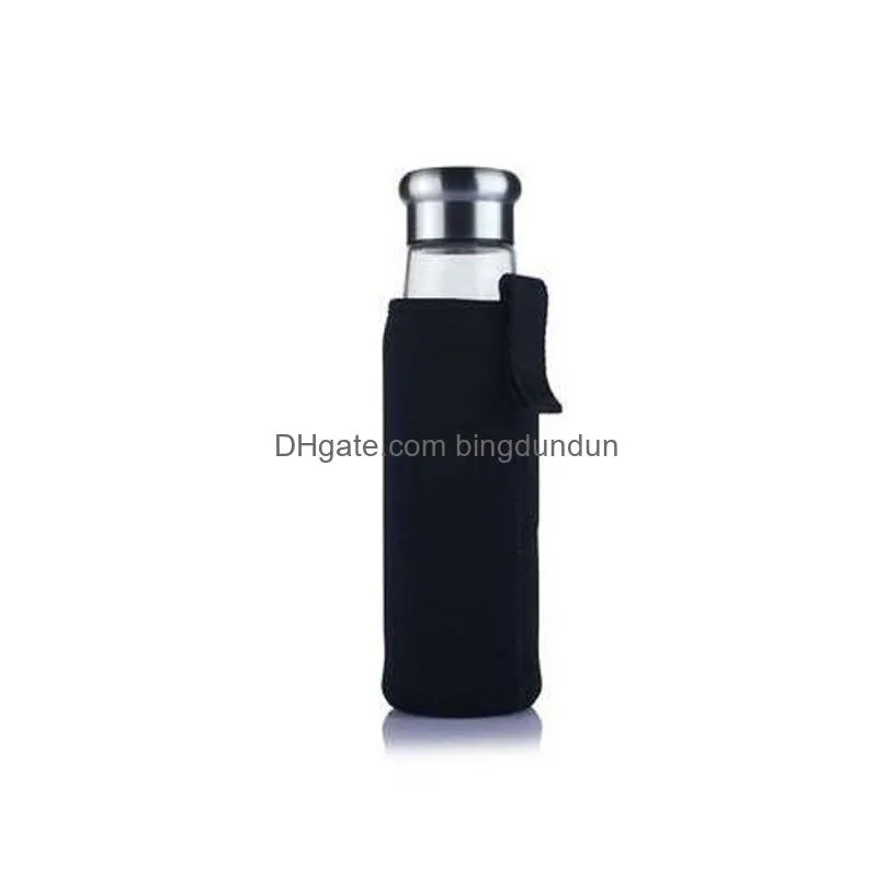 Water Bottles High Temperature Resistant Glass Water Bottle Creative Car Gifts With Protective Bag Sports Travel Botttles Za1592 Drop Dhisn