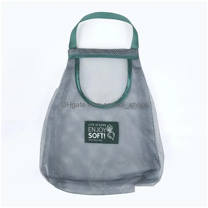 portable reusable grocery bags washable mesh bag fruit vegetable shopping mesh string hanging bags kitchen organizer handbag hh589