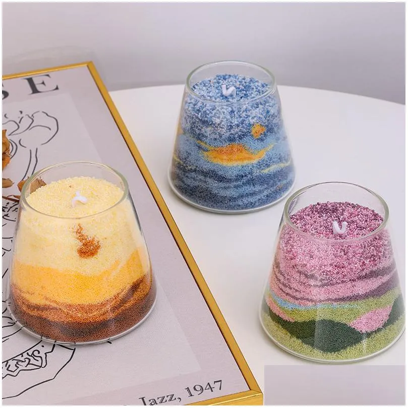 Candles Diy Novelty Sand Wax Art Scented Candles Private Label Picture Design Luxury Home Decoration Candle Drop Delivery Home Garden Dh5Td