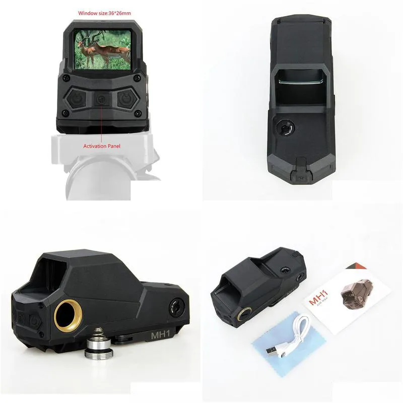 mh1 red dot sight scope usb charge dual motion sensor reflex sight 2 moa red dot reticle with side leveling marks