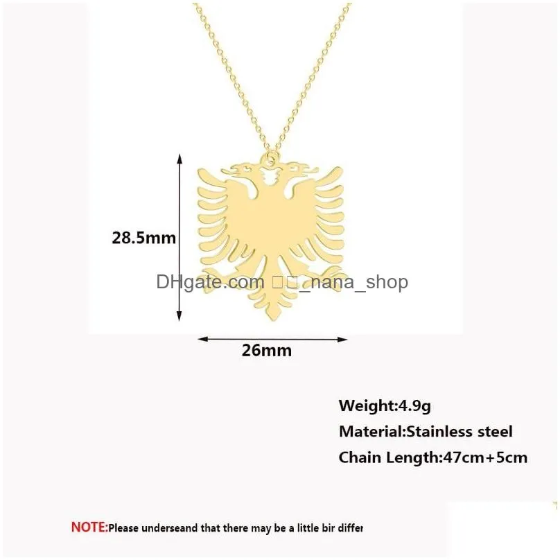Pendant Necklaces Wangaiyao Stainless Steel Accessories Albanian  Golden Necklace Couple Fashion Personality Item Jewelry7538603 Dhf5J