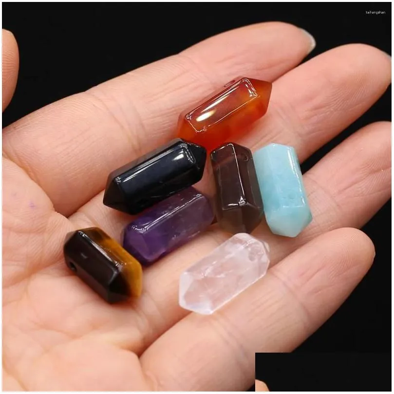 Pendant Necklaces Natural Prismatic Stone Pendants Mixed Crystal Agate Necklace Accessories Jewelry Charms For Diy Bracelet Craft Gif Dhjwx