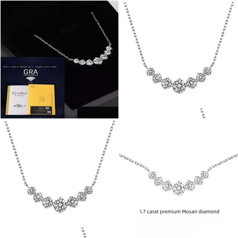 Moissanite Pendant S925 Sier Clavicle Chain Womens Necklace Engagement Anniversary Gift Drop Delivery Dhyvf