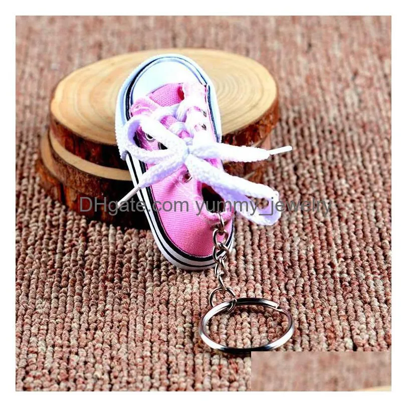 3D Novelty Canvas Sneaker Tennis Shoe Keychain Key Chain Party Jewelry Chains Drop Delivery Dh5Zl