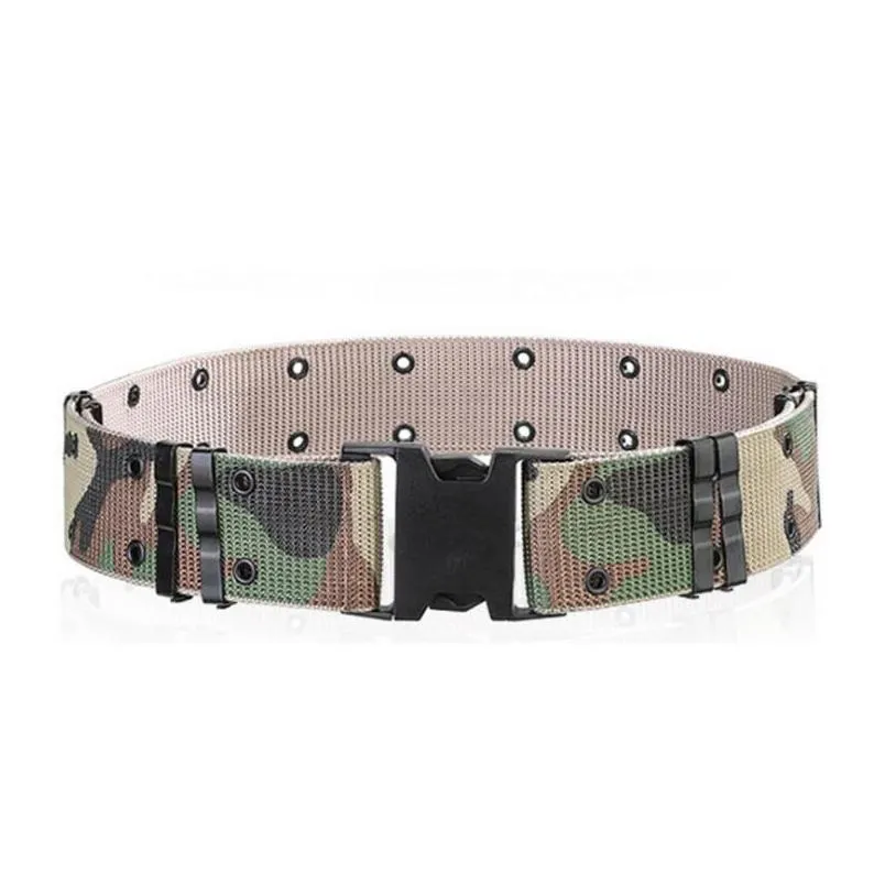 mens/women waistband nylon mountaineering outdoor sports knit belt students tactical belt camouflage 6 colors sell1