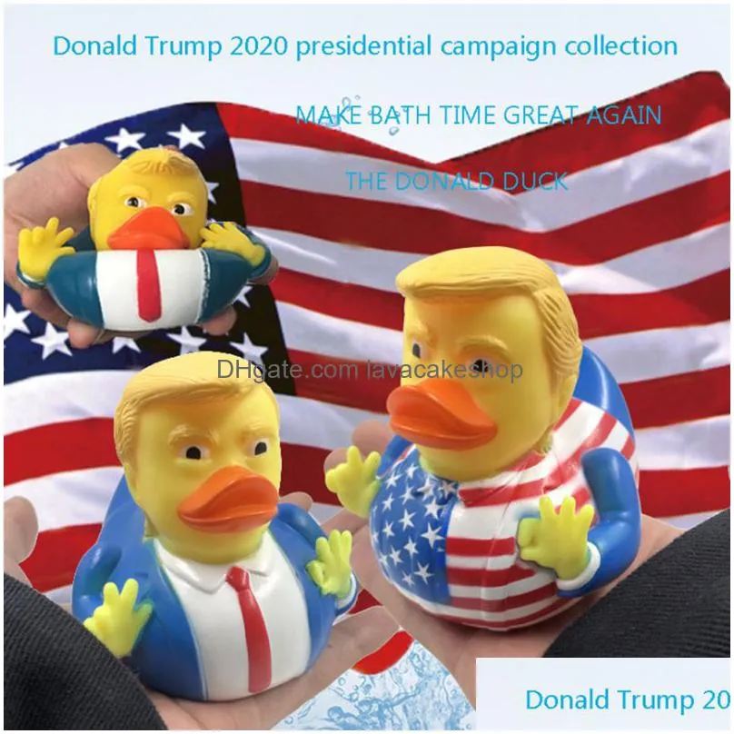 Party Decoration Pvc Flag Trump Duck Party Favor Bath Floating Water Toy Decoration Funny Toys Gift Drop Delivery Home Garden Festive Dhpf1