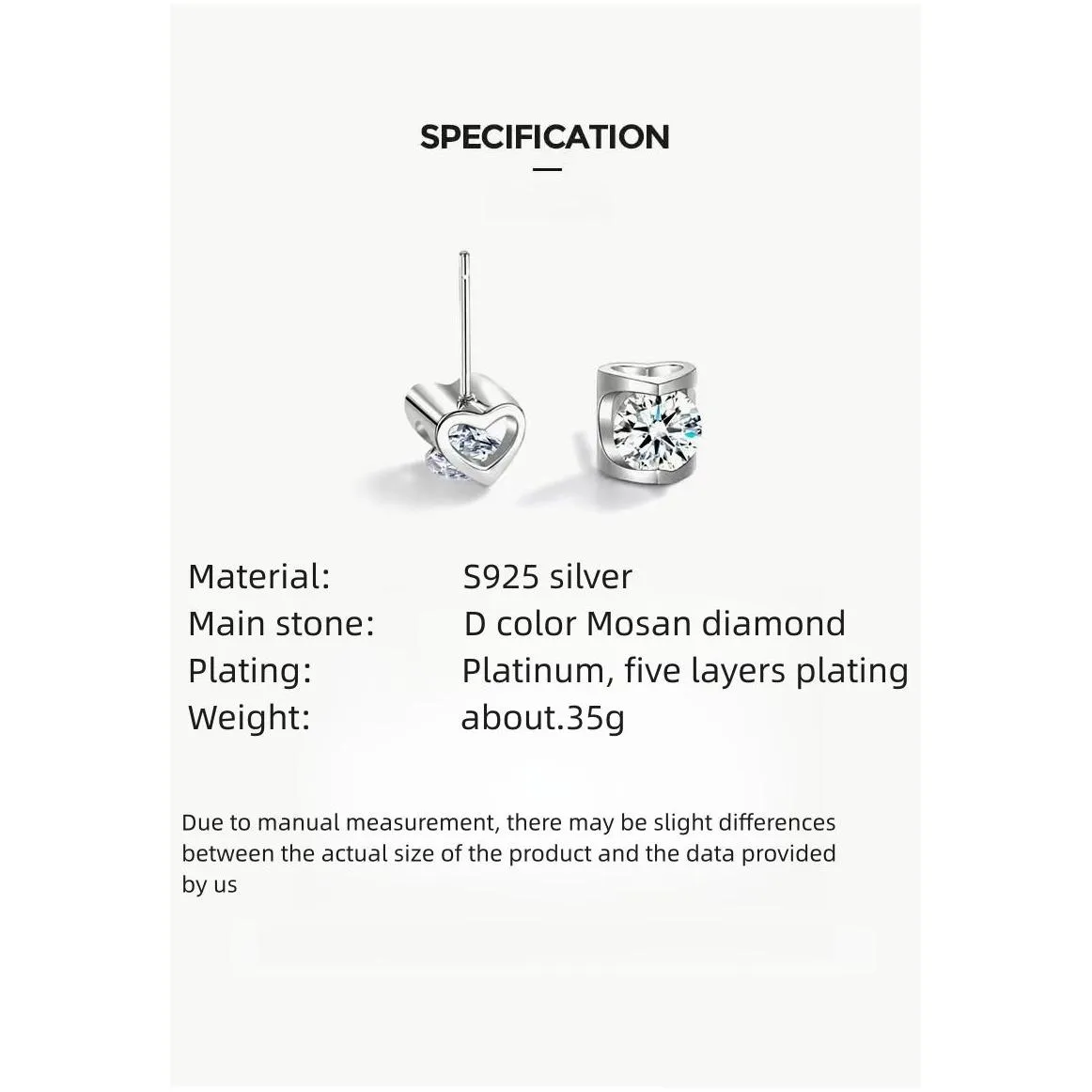 0.5Ct Real Moissanite Moisanne Stone Stud Earrings For Ladies 925 Sterling Sier Wedding Engagement Anniversary Gift With Jewelry Box Dhj9W