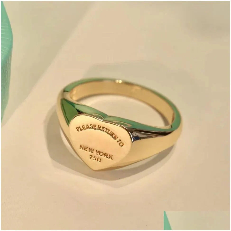 Band Rings Newest T Edition Stainless Women Mens Band Ring Please Return To  Heart Jewelry Rings Gold Sier Rose Color242W7436 Dhvzy