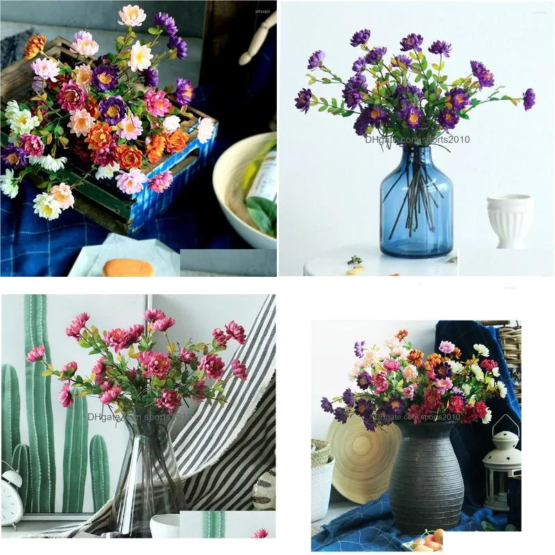 Decorative Flowers & Wreaths Decorative Flowers Artificial  Small Wild Indoor Desktop Home Clothing Store Soft Decoration Accesso Dhcjx