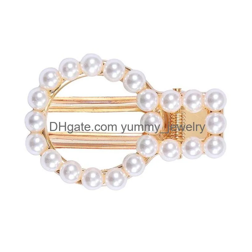 2021 Fashion Pearl Hair Clips For Women Elegant Korean Barrette Stick Hairpin Styling Accessories Drop Delivery Dhfix