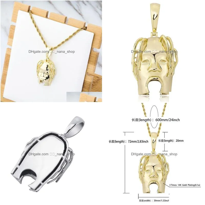 Pendant Necklaces Mask Pendant Necklaces For Men Women Luxury Designer Hip Hop Pendants Gold Sier Copper Singer Star Head Necklace Jew Dh4Fx