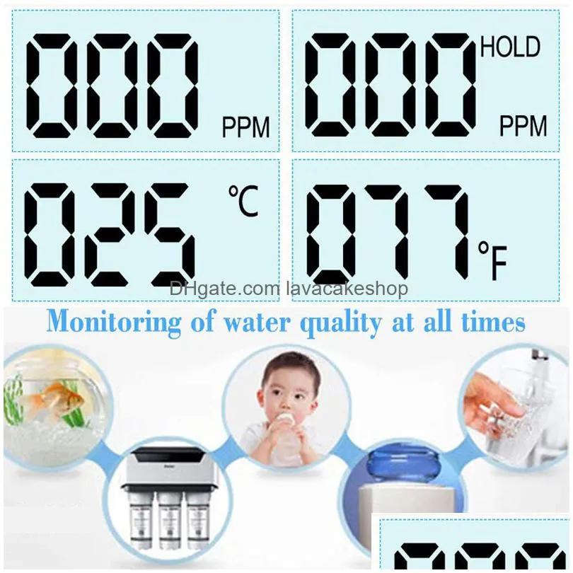 Ph Meters Wholesale Digital Tds Meter Monitor Temp Ppm Tester Pen Lcd Meters Stick Water Purity Monitors Mini Filter Hydroponic Tester Dhfqr