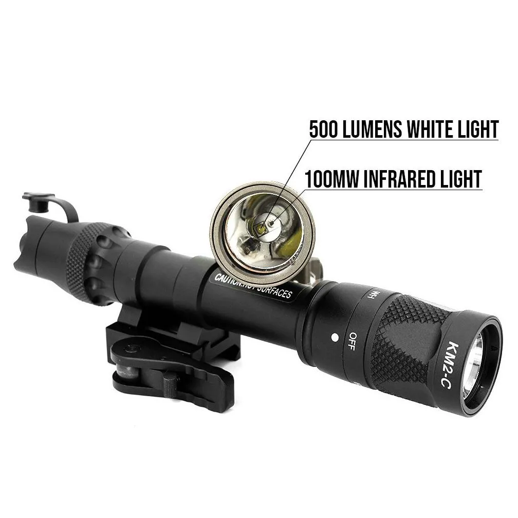 tactical light sf m622v flashlight vampire scout light visible/ir led weapon light with ds07 switch qd adm picatinny rail mount