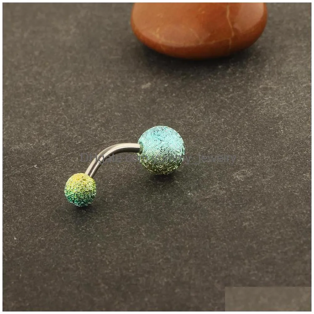 Stainless Steel Belly Button Rings Uv Coated Rainbow Colored Jewelry For Pierced Navels Drop Delivery Dhlqi