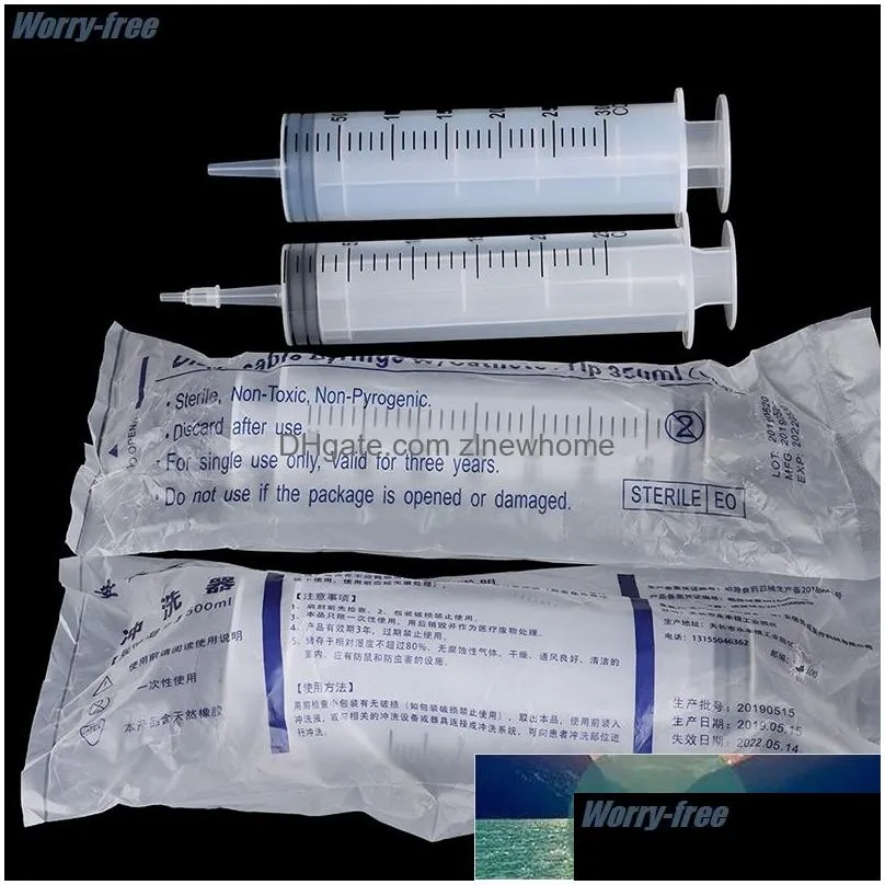 Other Dog Supplies New 1Pc High-Capacity Syringes Disposable Nutrient Sterile Hydroponics Feeding Syringe 250Ml 300Ml Drop Delivery Ho Dhh9S