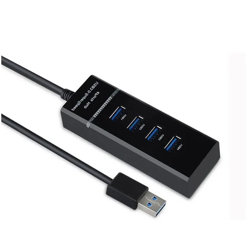 4 in 1 black usb 3.0 hub splitter for ps4/ps4 slim high speed adapter for xbox with bags package