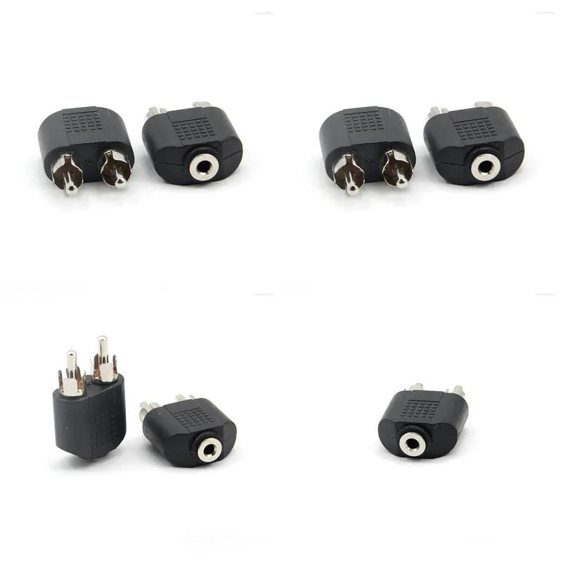 computer cables 5pcs 3.5mm stereo 3.5 jack socket female to 2 av rca plug male audio extension adapter adaptor gold plated