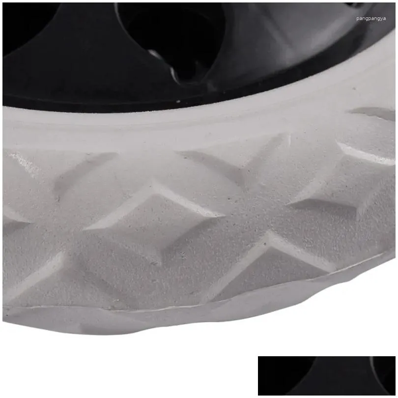 all terrain wheels 5x black white plastic core foam shopping trolley cartwheel casters