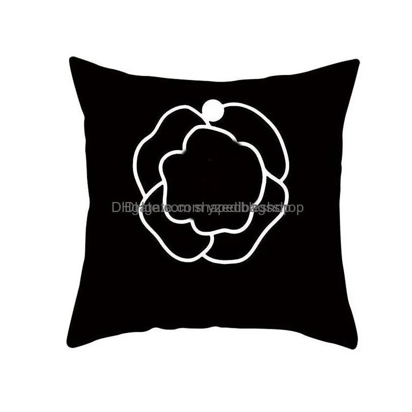 Cushion/Decorative Pillow Square Cushion Designer Decorative Letter Luxurys Designers Cotton Fashion Soft Living Room D2110125Z Drop Dhbvl