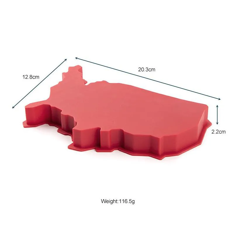 Baking Moulds 4Th Of Jy Ice Cube Mold Creative American Map Food-Grade Sile Tray Easy Release The United States America Drop Delivery Dhpsq