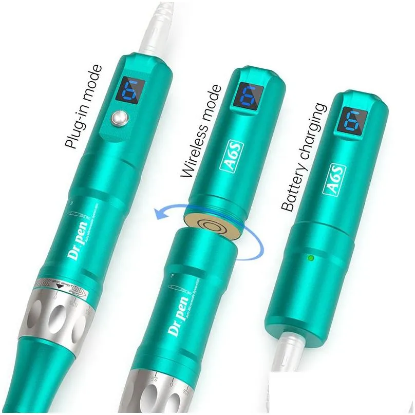 professional wireless dr pen a6s with 2pcs needle cartridges microneedling pen derma electric dermapen a6s skin care tools face mesotherapy
