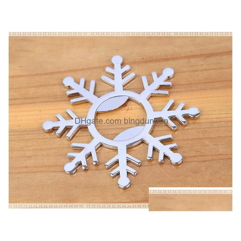 Openers 100Pcs/Lot Addwinter Wedding Favors Sier Snowflake Wine Bottle Opener Party Giveaway Gift For Drop Delivery Home Garden Kitche Dhdxr