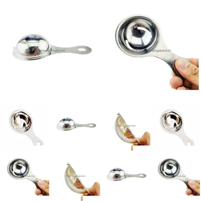 Egg Tools 200Pcs Practical Stainless Steel Egg Separator Tool Spoon Yolk White Divider Kitchen Drop Delivery Home Garden Kitchen, Dini Dhntc