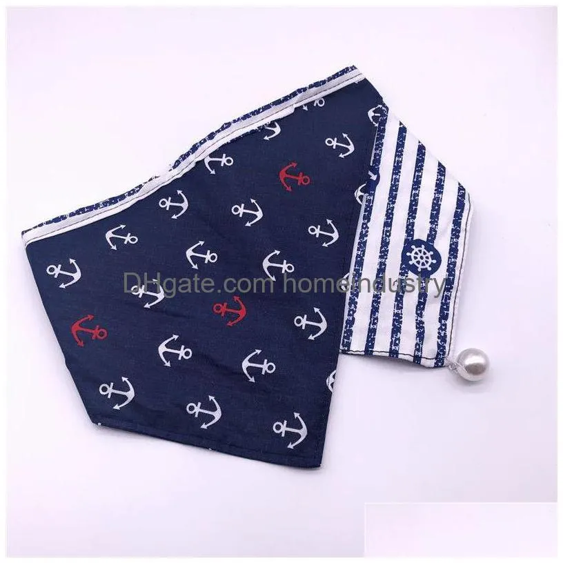 Trendy Printed Pet Saliva Towels 2 Pattern Lovely Charm Bandanas Fashion Soft Touch Cat Dog Cute Triangle Drop Delivery Dh5Hr