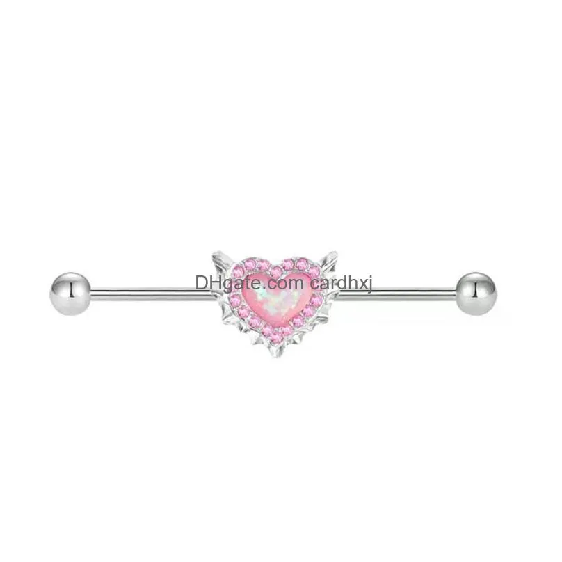 Other Heart-Shaped Body Jewelly Complete Set Of 10Pcs Female Stainless Steel Navel Nail Nose Clip Lip Accessories Drop Delivery Jewel Otvms