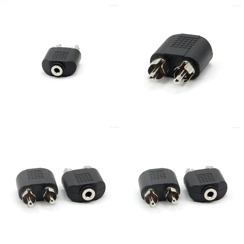 computer cables 5pcs 3.5mm stereo 3.5 jack socket female to 2 av rca plug male audio extension adapter adaptor gold plated