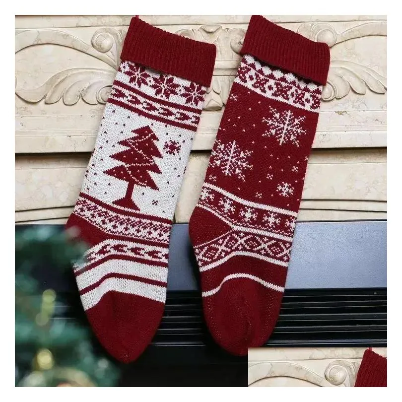 personalized high quality knit christmas stocking gift bags knit decorations xmas socking large decorative socks dhs