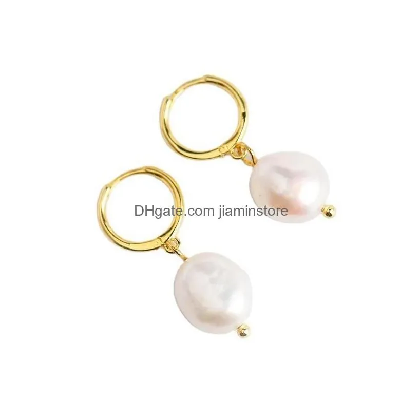 Hoop & Huggie Hoop Hie Authentic 925 Sterling Sier Irregar Pearl Earrings For Women Party Gifts Drop Delivery Jewelry Jewelry Earring Dhpsm