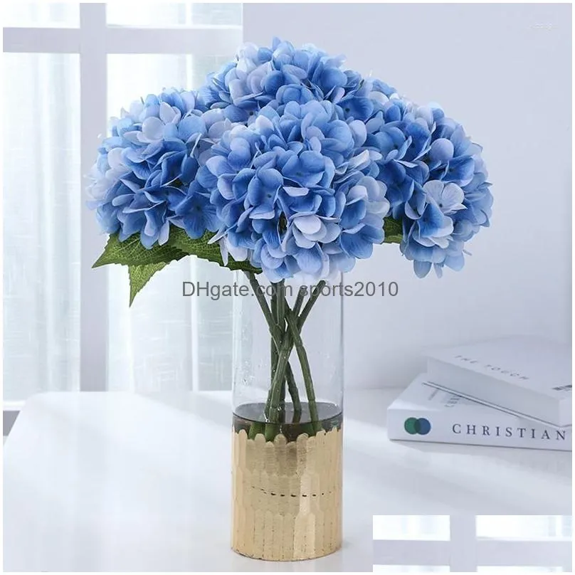 Decorative Flowers & Wreaths Decorative Flowers Artificial Green Plants White Pink Blue Hydrangea False Blossom Lily Of The Valley Con Dhvl1