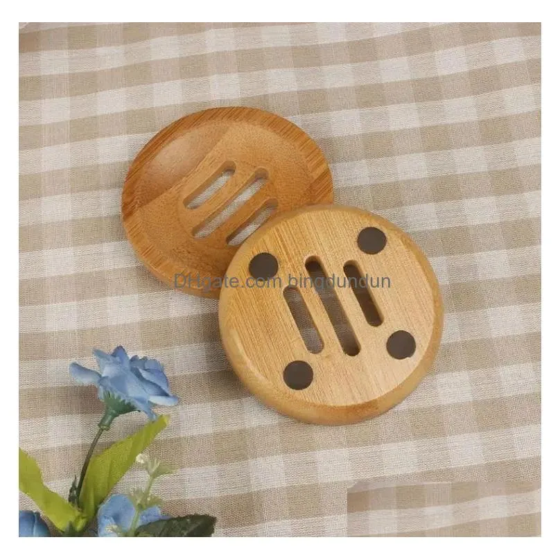 Other Kitchen Tools 200Pcs Round Bamboo Soap Dish Environmentally Friendly Natural Handmade Box Mini Bathroom Holder 8.2X1.3Cm Sn4516 Dhluv