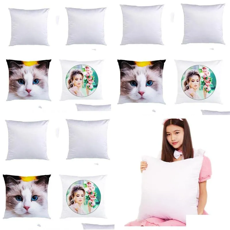 sublimation pillowcase heat transfer printing pillow covers blank pillow cushion without insert polyester pillow covers 40x40cm