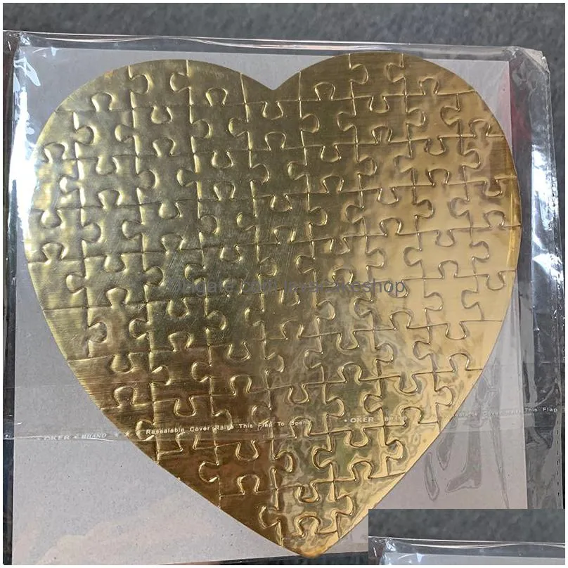 Paper Products Wholesale Sublimation Blank Heart Puzzles Diy Puzzle Paper Products Hearts Love Shape Transfer Printing Child Toys Gift Dhazh