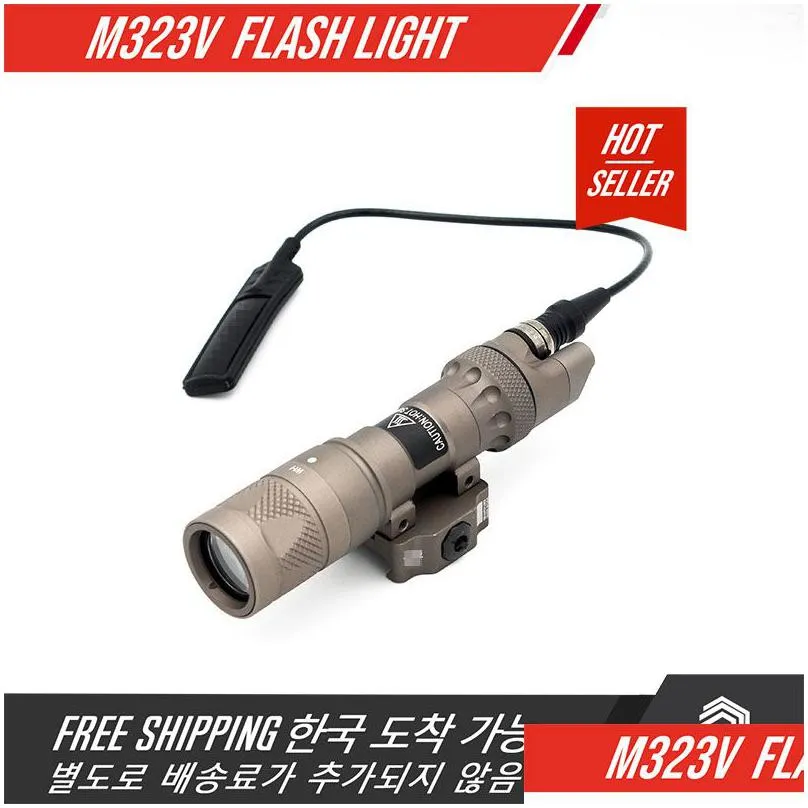 sotac flashlight sf m323v 500 lumen rifle scout hunting light airsoft weapon light airsoft milsim