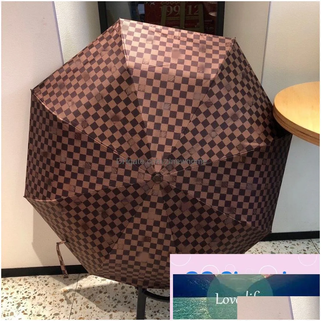 Umbrellas Fashion Simple Star Umbrellas Hipster Matic Folding Designer Outdoor Travel Mtifunction Sun Top Quality Drop Delivery Home G Dhsta