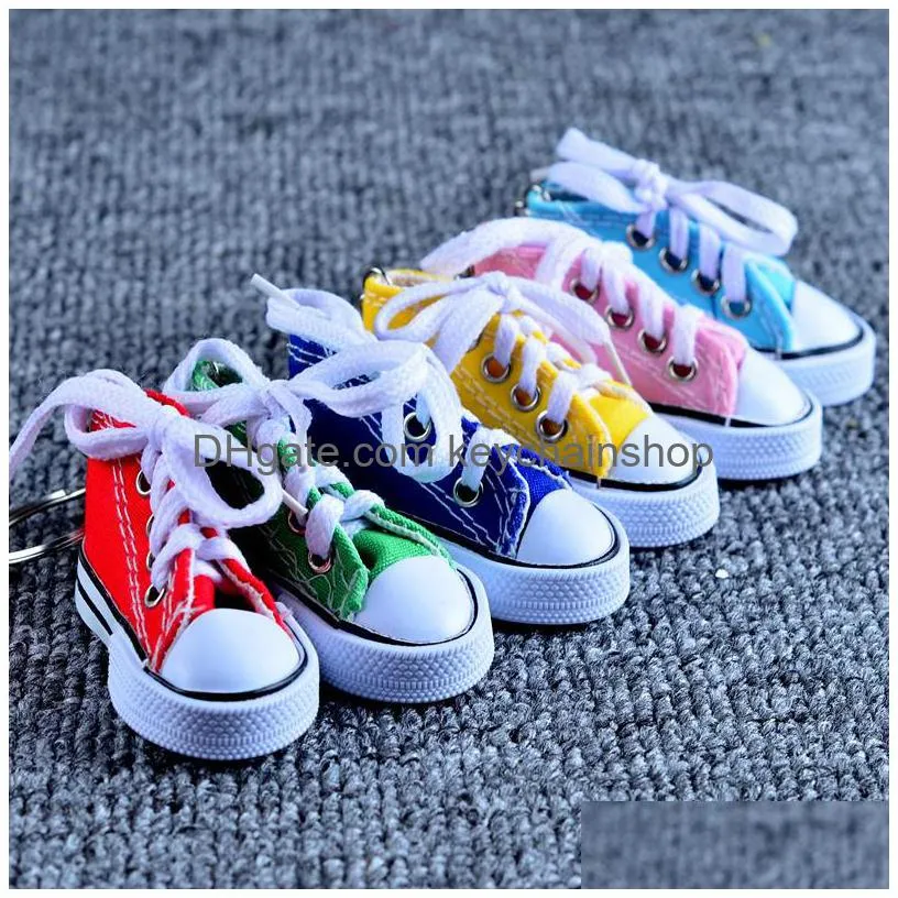 Luxury Creative Canvas Shoes Designer Key Chain Cell Phone Charms Sneaker Handbag Pendant Keyring Keychain For Adt Child Jewelry Drop Dhnbc